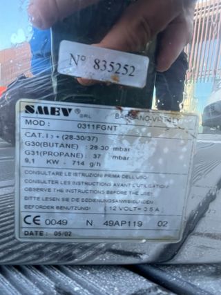 Cocina de gas para barco con horno