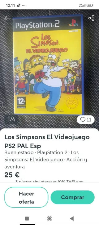 Los Simpsons El Videojuego PS2 PAL Esp