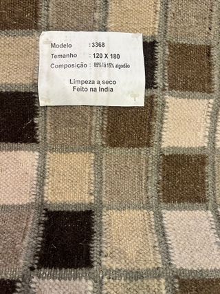 Tappeto Indiano in Lana e Cotone