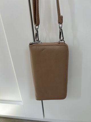 Bolso porta móvil Evica beige