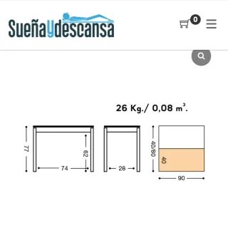 Mesa plegable comedor de madera de haya.