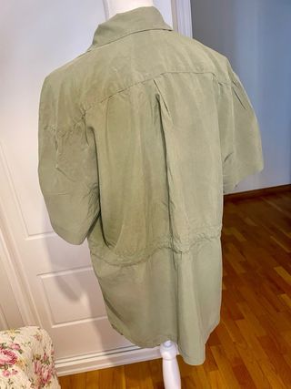 Chaqueta Sahariana Seda Verde Oliva