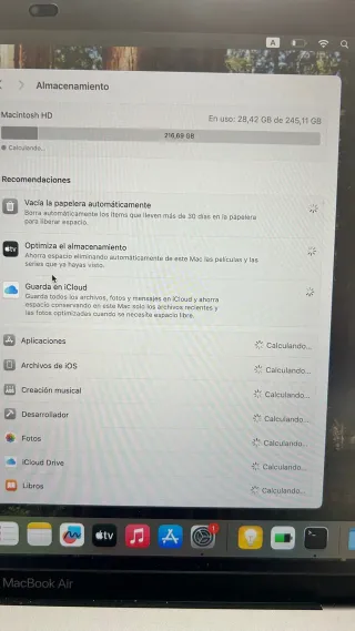 MacBook Air 2020 M1 256GB Gris 8GB RAM