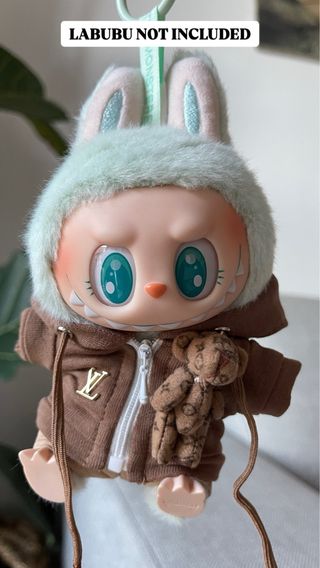 Vestiti per Labubu Louis Vuitton Marrone Verde