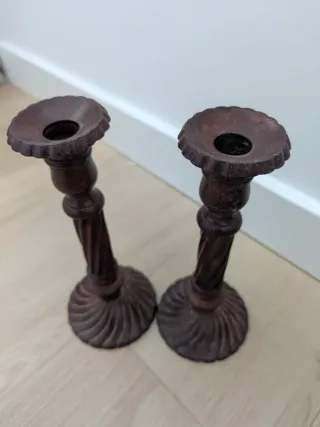 Juego 2 Candelabros Antiguos