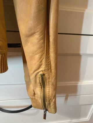 Chaqueta de piel Bershka Beige Talla M