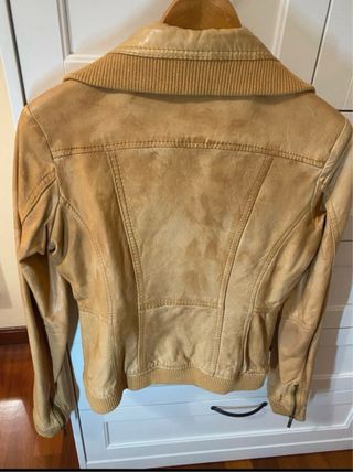 Chaqueta de piel Bershka Beige Talla M