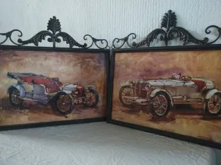 Cuadro Forja Coches Antiguos