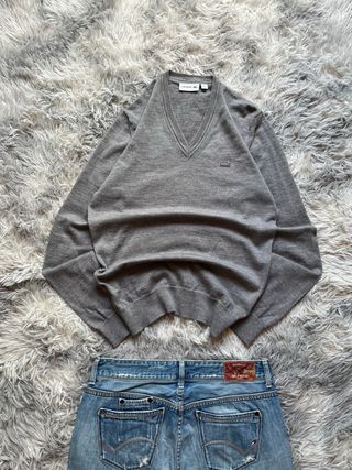 Jersey Pico Lacoste Gris Talla M