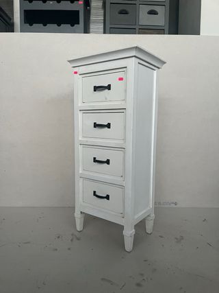 Cajonera blanca 4 cajones madera