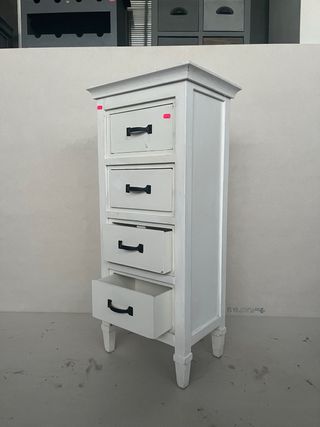 Cajonera blanca 4 cajones madera