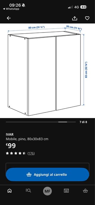 Mobile Ivar Ikea legno marrone