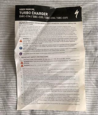 Cargador para bicicleta eléctrica Specialized