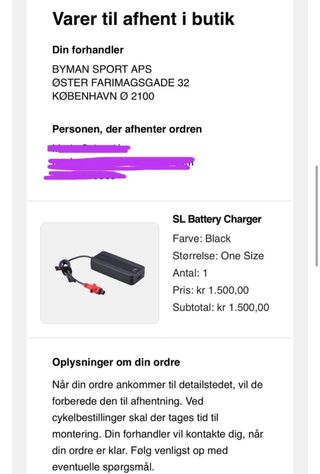 Cargador para bicicleta eléctrica Specialized