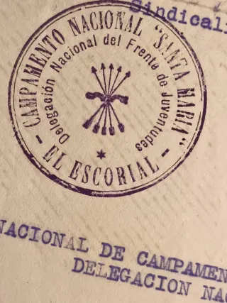 2 DOCUMENTOS ANTIGUOS CAMPAMENTOS FALANGE 1941