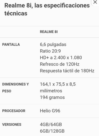 Movil REALME 8I