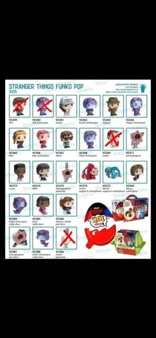 Figuras Kinder Joy Stranger Things.