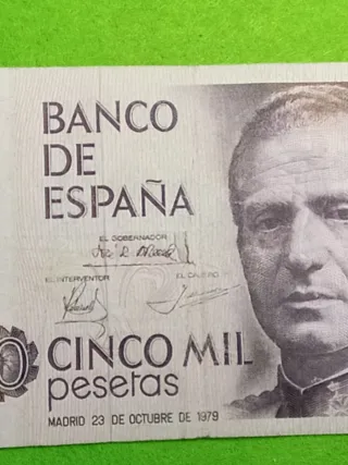 Billete de 5000 pesetas de 1979. Usado..
