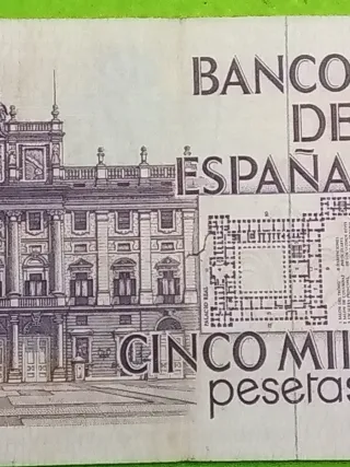 Billete de 5000 pesetas de 1979. Usado..