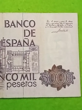 Billete de 5000 pesetas de 1979. Usado..