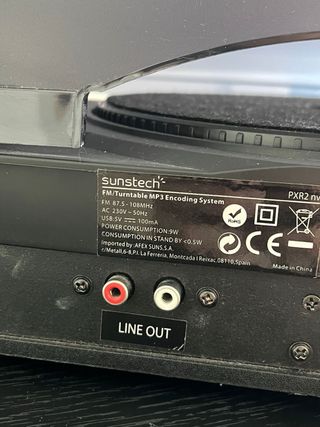 Tocadiscos Sunstech Negro