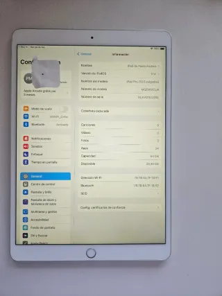 iPad Pro 10.5 64GB Plata