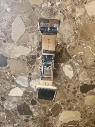 Reloj D&G Mujer Pulsera Cuero Negro y Plata