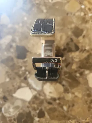 Reloj D&G Mujer Pulsera Cuero Negro y Plata