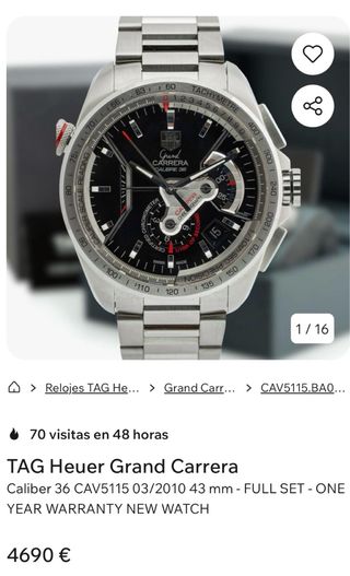 Reloj Grand Carrera. Automático