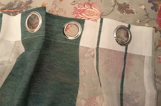 Cortinas rayas verde-blanco