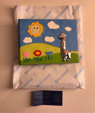 Album fotografico neonato con finiture in argento