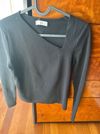 Jersey negro punto de Mango