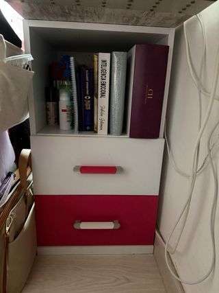 Dormitorio juvenil completo blanco y fucsia