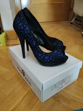 Zapatos de fiesta nº39 en azul y negro