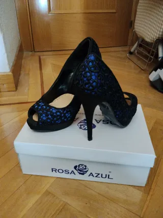 Zapatos de fiesta nº39 en azul y negro
