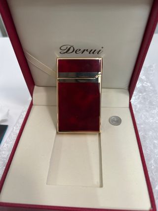 Mechero Derui Rojo Dorado