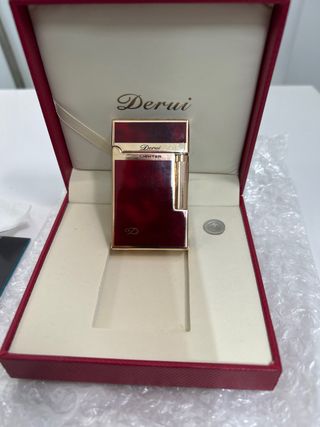 Mechero Derui Rojo Dorado