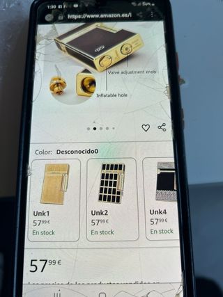 Mechero Derui Rojo Dorado