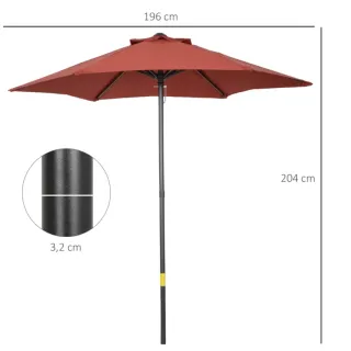 Ombrellone da giardino Outsunny 196 cm