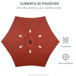 Ombrellone da giardino Outsunny 196 cm