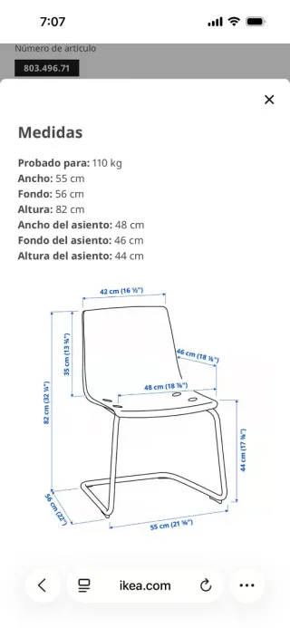 Mesa y sillas IKEA DOCKSTA Y TOBIAS