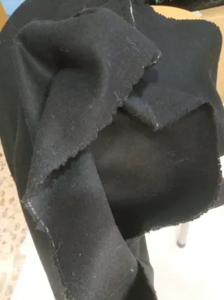 Tela de lana moar negro