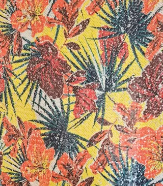 Falda lentejuelas Zara brillo L 40 amarillo floral