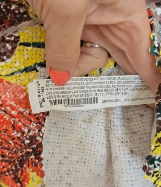 Falda lentejuelas Zara brillo L 40 amarillo floral
