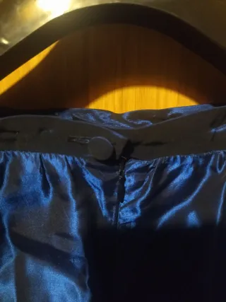 Conjunto de vestir para boda, satén azul