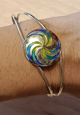 Pulsera Plata y esmaltes a fuego
