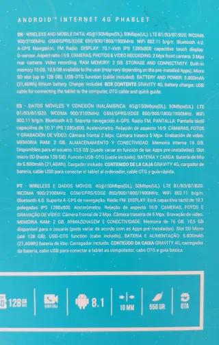 TABLET SPC GRAVITY 16/2Gb 4G IPS HD 10.1"