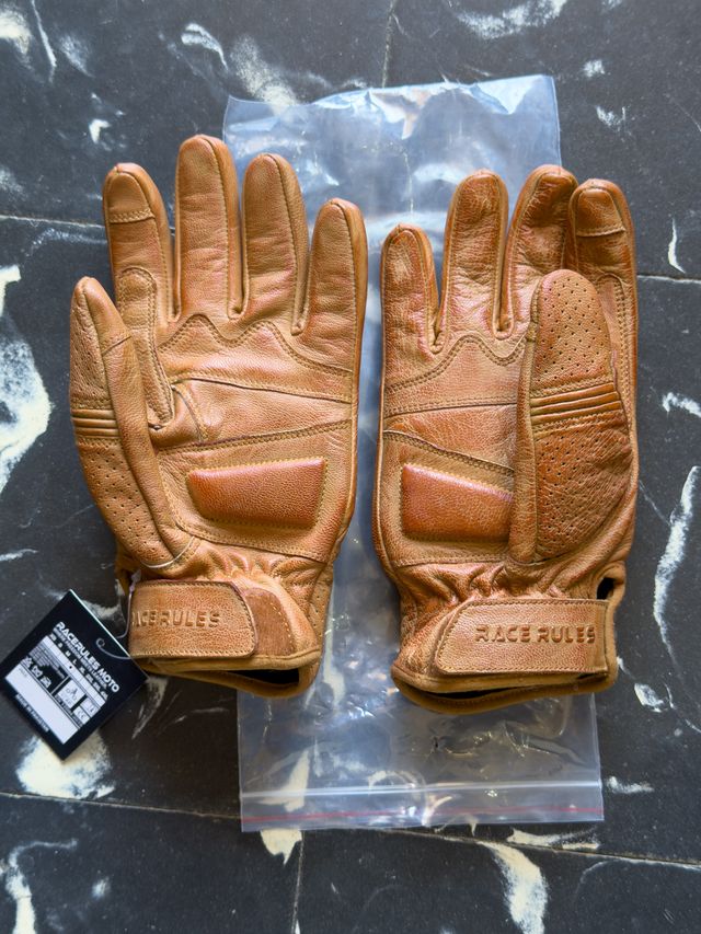 Guantes de moto cuero nuevos L/9