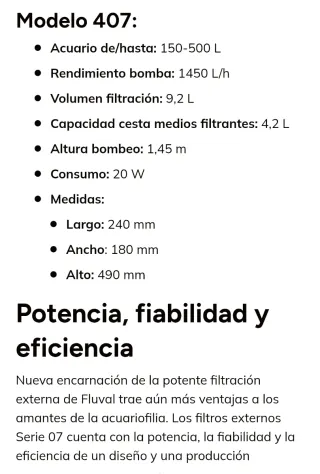 Filtro para acuario  Fluval 407