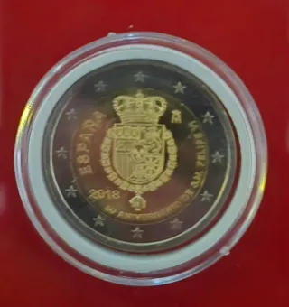 Monedas 2€ conmemorativa del 50 aniver rey felipe